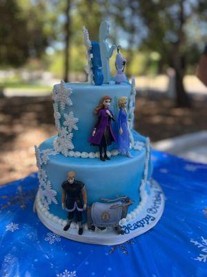 Frozen themed birthday cake