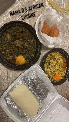 Eru & Egusi Stew & Fufu & Puff Puff