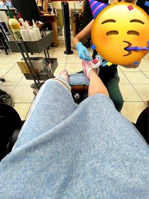 Pedicure, wax treatment