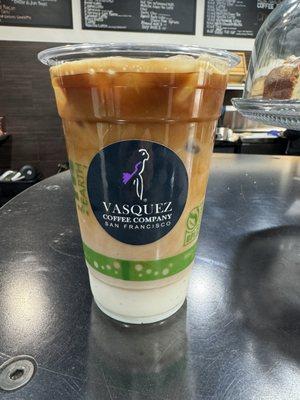 Vasquez Coffee local Roster Ice Caramel Latte