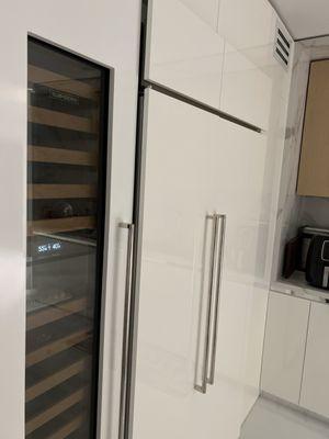 $9000+ refrigerator don't fit.  they measure wrong.  and won't take it back.