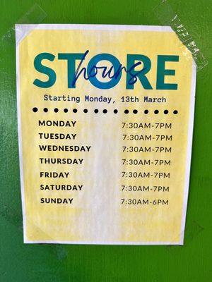 Store hours