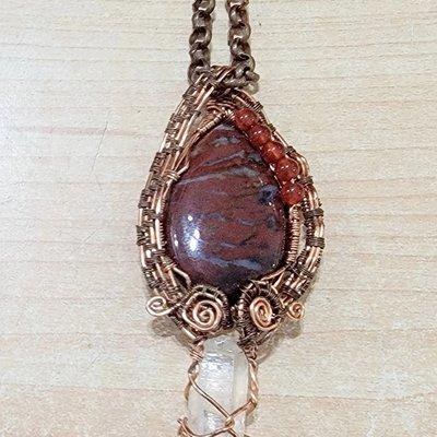 Bredicated Jasper, Quartz and Copper necklace