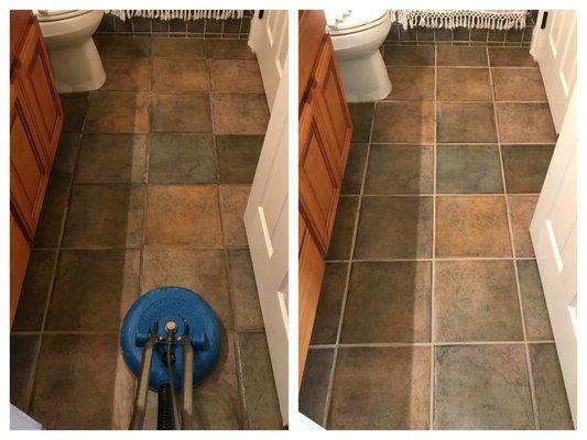 Before & After, Tile & Grout Cleaning and sealing in Folsom