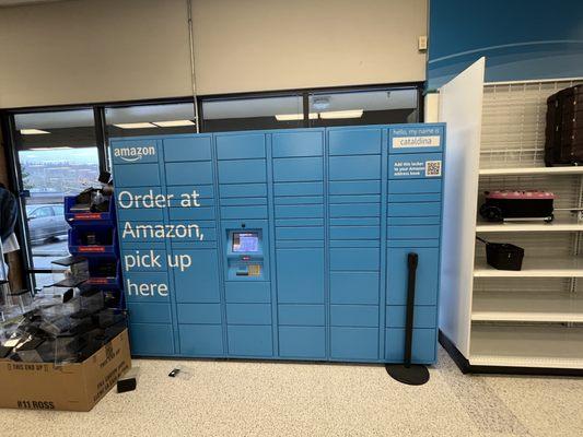 Amazon lockers located inside