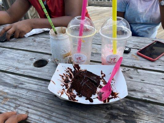 Bubble tea, smores milkshake & chocolate cake