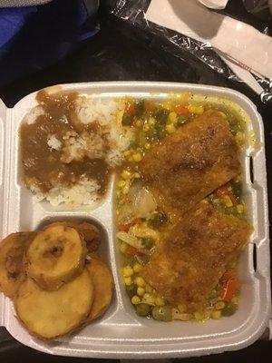 Chicken pot pie, rice and gravy, squash