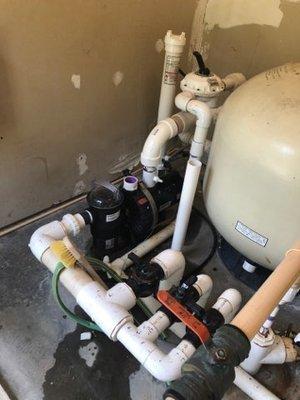 Pool pump installed