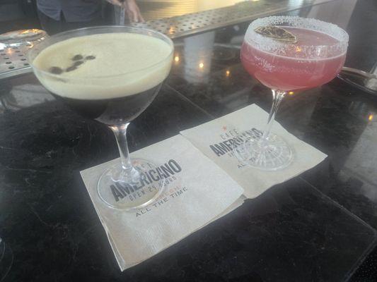 Espresso Martini and Blueberry Lemon drop