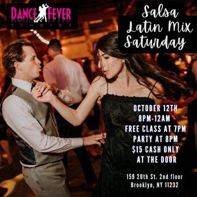 Best Salsa Dance Social in NYC at Dance Fever Studios. Salsa Latin Dance Social on Saturday Nights at Dance Fever Studios 159 20th street.