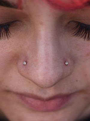 Paired Nostril Piercings