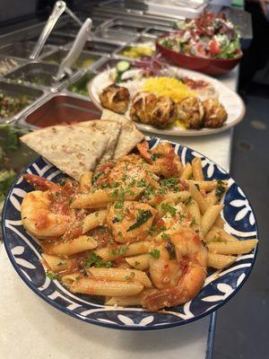 Mediterranean seafood pasta.