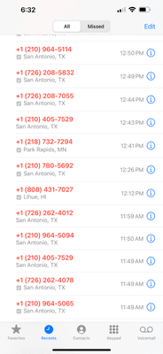 This isn't even all of them.  They called from 11:49am until 5:30pm.