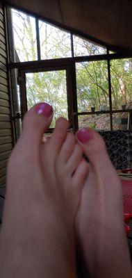 Post pedicure porch time