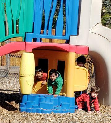 Toddlers enjoying outdoor recess time!