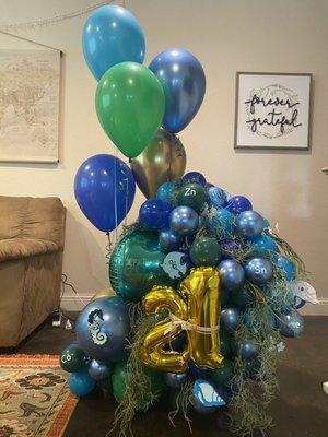 21st Birthday Balloon Arrangement