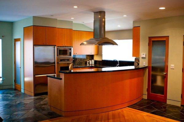 lovely stained maple cabinets