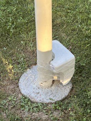 Styrofoam taped on exposed wires