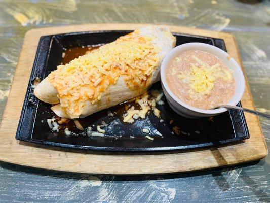 Texas Burrito with Refried beans