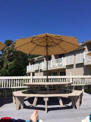 Pool area looking at pool side units