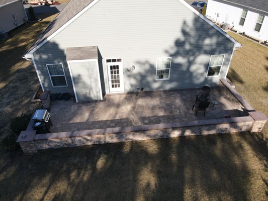 14x38 patio with retaining walls