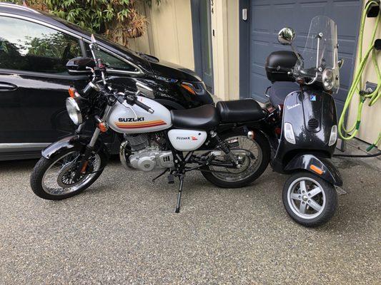 My Vespa and my Suzuki