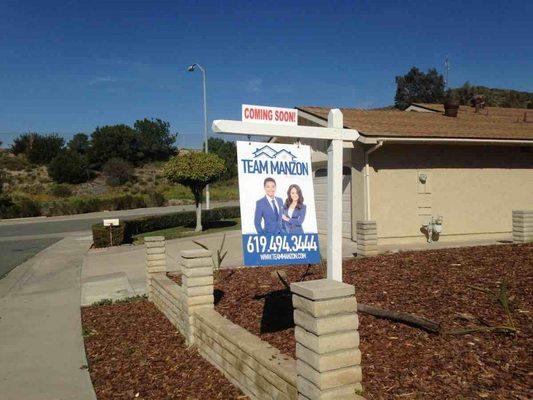 Team Manzon real estate post & sign installation done by Cal Signs!