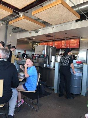 Busy Saturday afternoon at Chipotle Mexican Grill