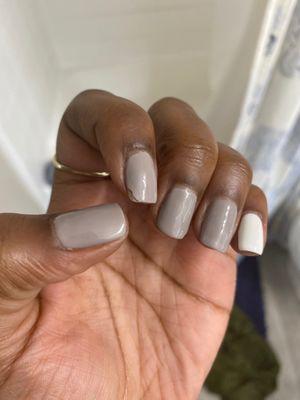 Chipped gel nails