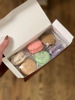 1/2 dozen macarons individually wrapped