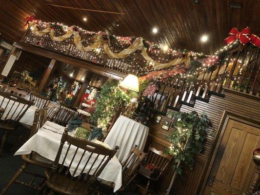 View of the 2nd story eating area, still decorated for Christmas :)