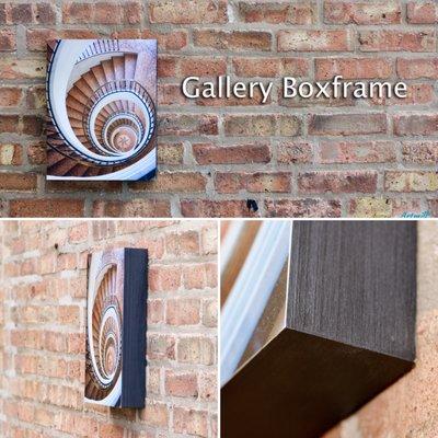 Gallery Box Frame - starting at $39 
 Print & Mount, Ready-to-Hang
 https://www.artmill.com/products/gallery-box-frame