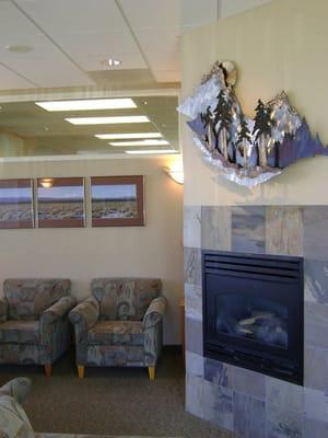 warm, relaxing reception area