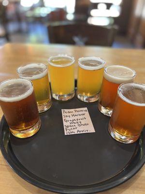 IPA Flight: Pedal Powered, Sky Harbor, Grapefruit Hazy, Space Ghost, Pular, & 12th Anniversary.