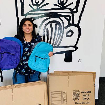 We donated boxes for a back to school backpack drive!