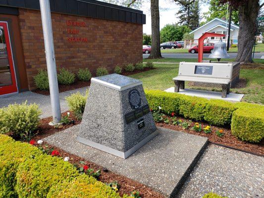 A Memorial Bench and Plaque Holder