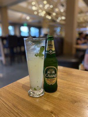 Mojito (with soju) & Thai beer - CHEERS!