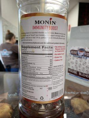 Immunity Boost nutritional info