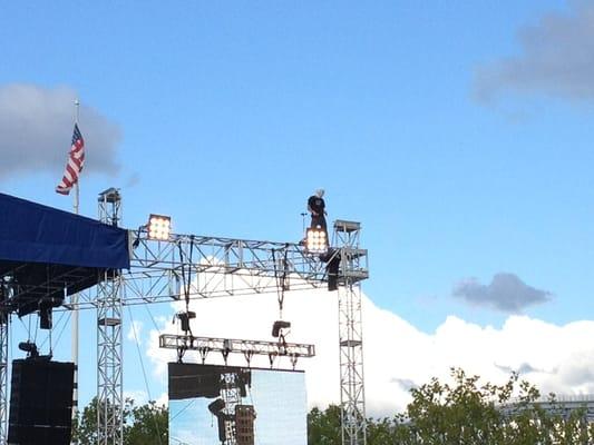 Twenty One Pilots was the best show Saturday. This guy climbed the stage!