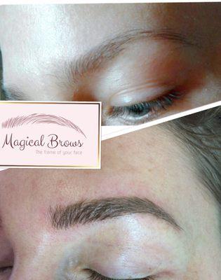 This natural beauty girl would to make her brows darker and thicker, so I did it for her. She was so happy with the result as I am !