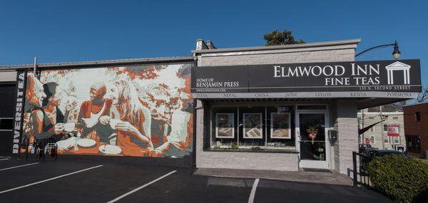 Exterior with mural by Dee Craig