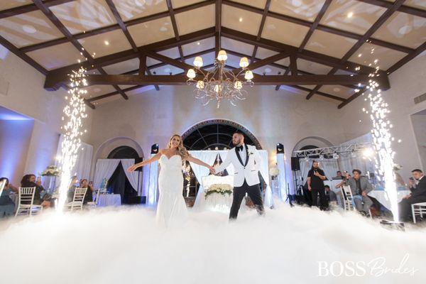 Low cloud & cold sparklers for first dance!