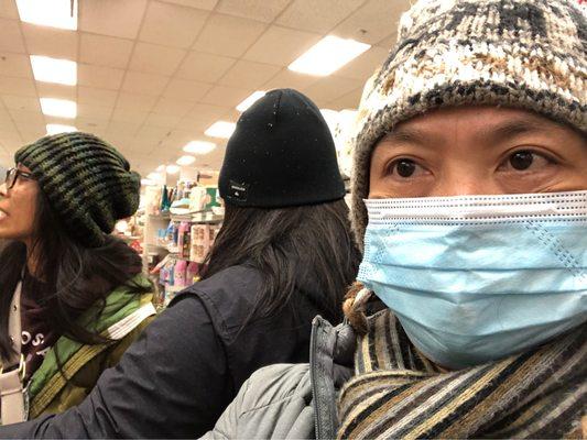 12/27/21 sister sister time at home goods, we all got beanies hahaha