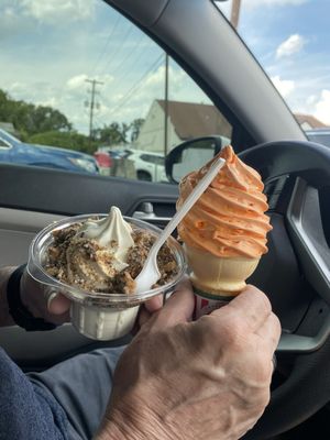 Left-vanilla with nutty caramel crunch and Right-orange cream. We devoured them in no time.