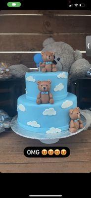 This was my baby shower cake. Very beautiful, and inexpensive. I will be going again for my sons 1st birthday.