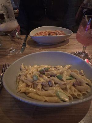 The  Garganelli. The best pasta of the night. Peas and prosciutto, a good helping of Prosciutto. Great!