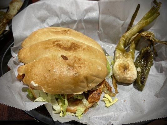 Torta sandwich with pollo asada