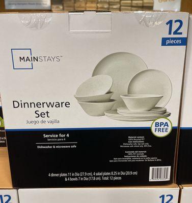 They had stacks of these brand new casual dish sets boxes sealed for only $3 each. Choice of white or pink.