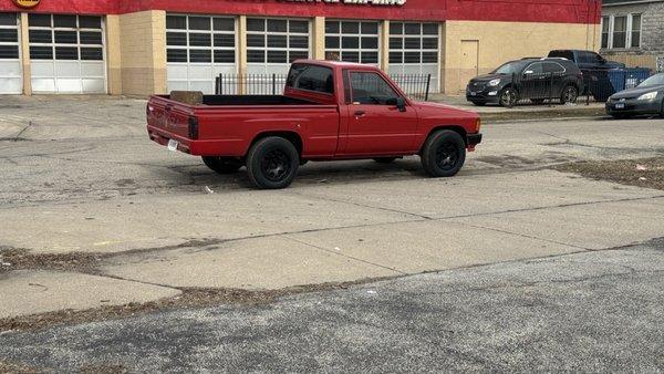 New tires done and rim repaired.