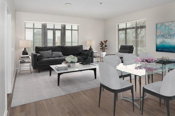 Bright, Spacious Living & Dining Areas